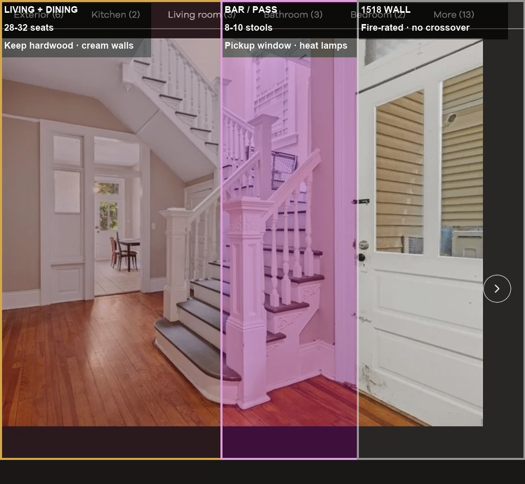 Stair hall bar and pass concept
